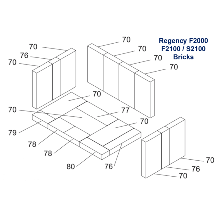Regency Brick Kit - Medium Stoves F2000M/F2100M/S2100M (033-960) | Woodchimney.com