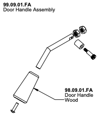RSF Focus 250 & Pearl Door Handle Assembly (FR-99.09.99) Woodchimney.com