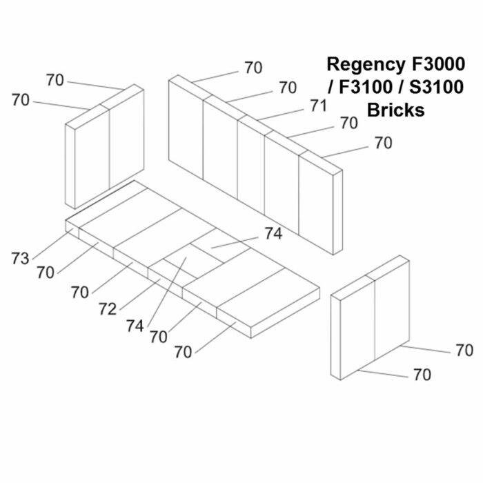 Regency Complete Replacement Brick Kit for F3000L, F3100L, S3100L (063-960)