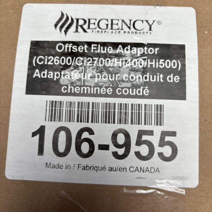 Regency Offset Flue Adapter - CI2700/CI2605/CI2701/CI2705 (106-955) | Woodchimney.com