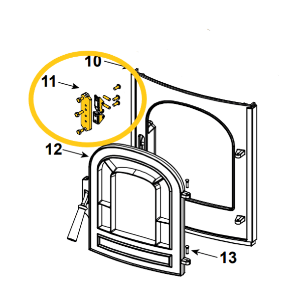 Vermont Castings Front Latch Kit - Aspen C3 (SRV1-00-950101) | Woodchimney.com