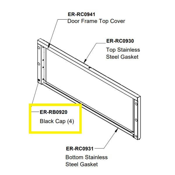 Renaissance RL50 - Black Caps x4 (ER-RB0920) | Woodchimney.com